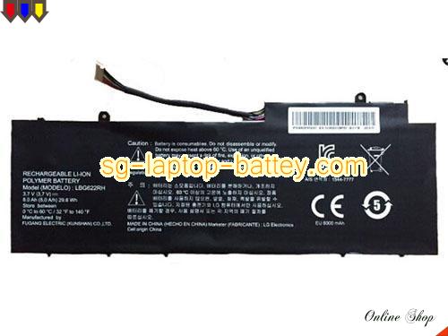 Genuine LG LBG622RH Laptop Battery  rechargeable 8000mAh, 30Wh , 8Ah Black In Singapore 