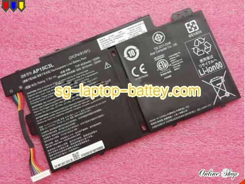 Genuine ACER AP15C3L Laptop Battery  rechargeable 4030mAh, 30Wh Black In Singapore 