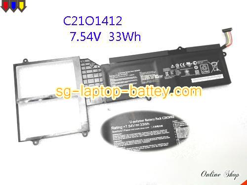 Genuine ASUS C21O1412 Laptop Battery C2101412 rechargeable 4380mAh, 33Wh Black In Singapore 
