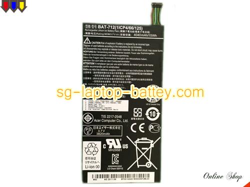 Genuine ACER BAT-712 Laptop Battery  rechargeable 4040mAh, 15Wh Black In Singapore 