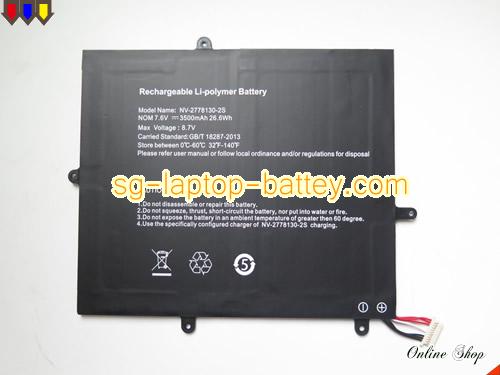 Genuine JUMPER NV-2778130-2S Laptop Battery  rechargeable 3500mAh, 26.6Wh Black In Singapore 