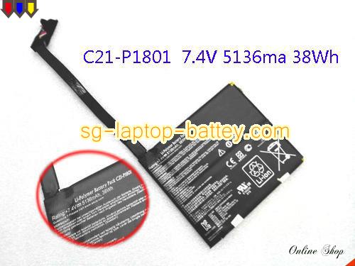 Genuine ASUS C21-P1801 Laptop Battery  rechargeable 5136mAh, 38Wh Black In Singapore 
