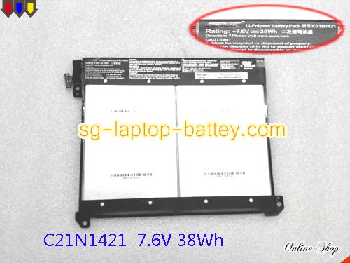 Genuine ASUS C21N1421 Laptop Battery 0B200-01520000 rechargeable 5000mAh, 38Wh Black In Singapore 