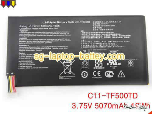 Genuine ASUS Cll-TF500TD Laptop Battery C11-TF500TD rechargeable 5070mAh, 19Wh Black In Singapore 