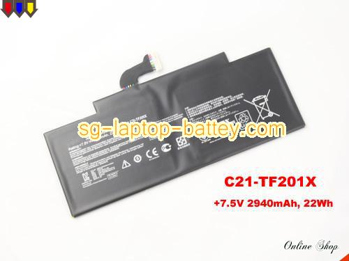 Genuine ASUS TF201-1I076A Laptop Battery C21-TF201X rechargeable 2940mAh, 22Wh Black In Singapore 