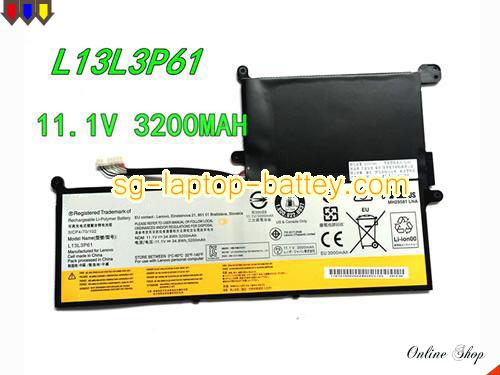 Genuine LENOVO 3ICP4/70/102 Laptop Battery L13L3P61 rechargeable 3200mAh, 34.8Wh Black In Singapore 