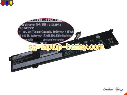 Replacement LENOVO L19L3PF3 Laptop Battery SB10W89844 rechargeable 3950mAh, 45Wh Black In Singapore 