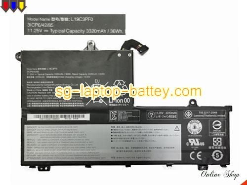 Genuine LENOVO L19C3PF0 Laptop Battery SB10V25232 rechargeable 3320mAh, 36Wh Black In Singapore 