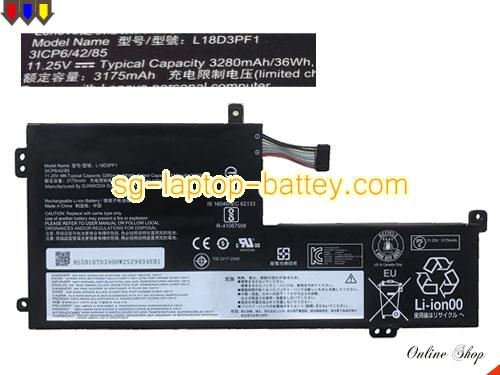Genuine LENOVO L18D3PF1 Laptop Battery 5B10T03400 rechargeable 3280mAh, 36Wh Black In Singapore 