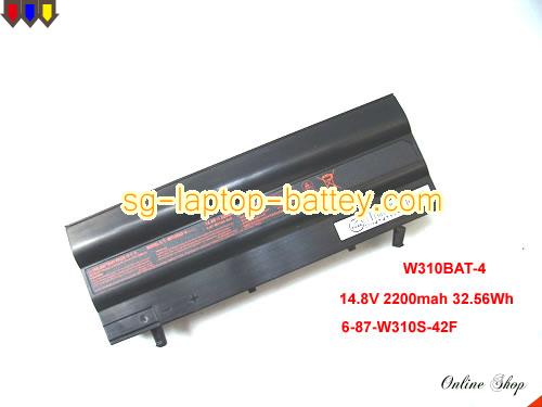 Genuine CLEVO 6-87-w310s-4uf Laptop Battery W310BAT-4 rechargeable 2200mAh, 32.56Wh Black In Singapore 