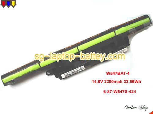 Genuine CLEVO 6-87-W547S-424 Laptop Battery  rechargeable 2200mAh, 32.56Wh Black In Singapore 