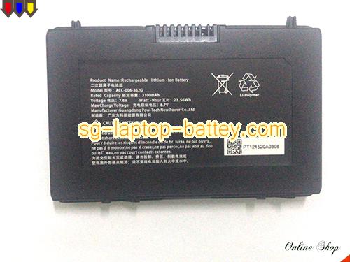 Genuine DT REARCH ACC006362G Laptop Computer Battery ACC-006-362G rechargeable 3100mAh, 23.56Wh  In Singapore 