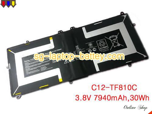 Genuine ASUS C12-TF810C Laptop Battery  rechargeable 7940mAh, 30Wh Black In Singapore 