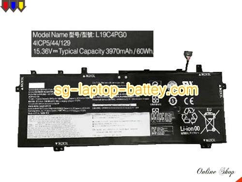 Genuine LENOVO L19C4PG0 Laptop Battery 4ICP5/44/129 rechargeable 3970mAh, 60Wh Black In Singapore 
