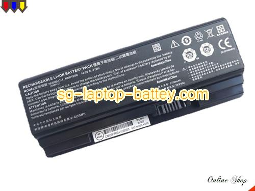Genuine CLEVO 6-87-NH50S-41C00 Laptop Battery 4ICR19/66 rechargeable 2750mAh, 41Wh Black In Singapore 