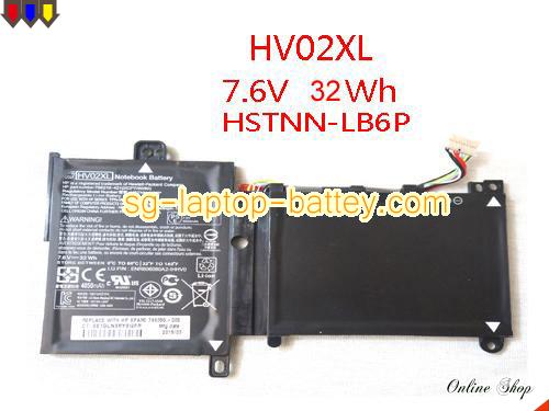 Genuine HP hv02xl Laptop Battery hstnn-lb6p rechargeable 32Wh Black In Singapore 