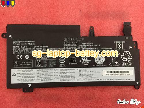 Genuine LENOVO SB10K97592 Laptop Battery SB10K97593 rechargeable 3735mAh, 42Wh Black In Singapore 