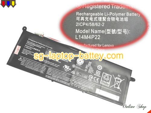 Genuine LENOVO L14M4P22 Laptop Battery  rechargeable 3144mAh, 23Wh Black In Singapore 