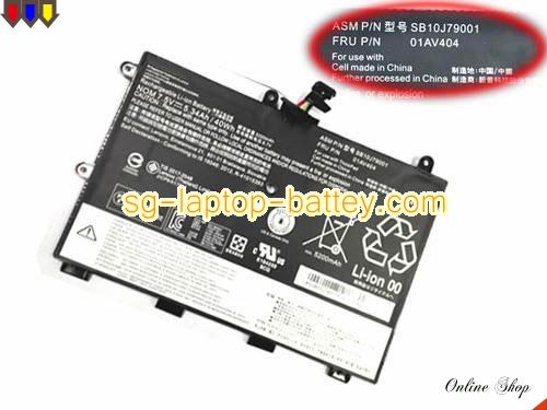Genuine LENOVO 01AV404 Laptop Battery SB10J79001 rechargeable 40Wh, 5.34Ah Black In Singapore 