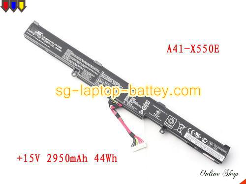 Genuine ASUS A41X500E Laptop Battery A41-X550E rechargeable 2950mAh, 44Wh Black In Singapore 