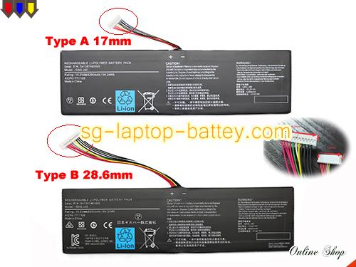 Genuine GIGABYTE 541387460003 Laptop Battery 541387460005 rechargeable 6200mAh, 94.24Wh Black In Singapore 