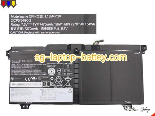 Genuine LENOVO 5B10R51234 Laptop Battery L18D4PG0 rechargeable 7470mAh, 56Wh Black In Singapore 