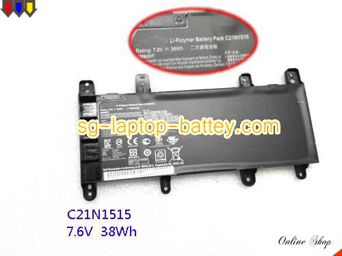 Genuine ASUS C21N1515 Laptop Battery 0B200-01800100 rechargeable 4840mAh, 38Wh Black In Singapore 
