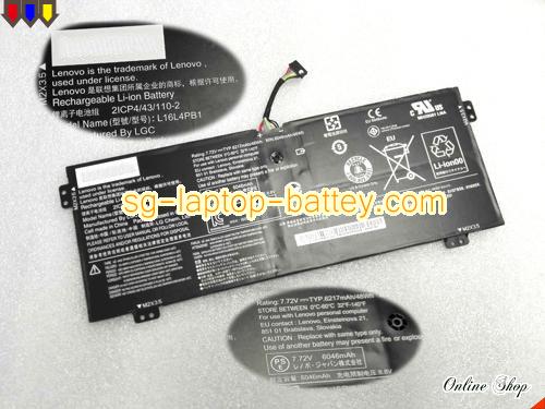 Genuine LENOVO YOGA 730-15IKB Laptop Battery L16L4PB1 rechargeable 6217mAh, 48Wh Black In Singapore 