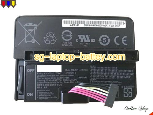 Genuine ASUS A43LK41 Laptop Battery A43N1605 rechargeable 8730mAh, 125Wh Black In Singapore 