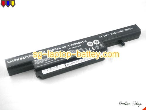 Genuine CLEVO 6-87-C480S-4P4 Laptop Battery 6-87-E412S-4D7A rechargeable 5200mAh Black In Singapore 