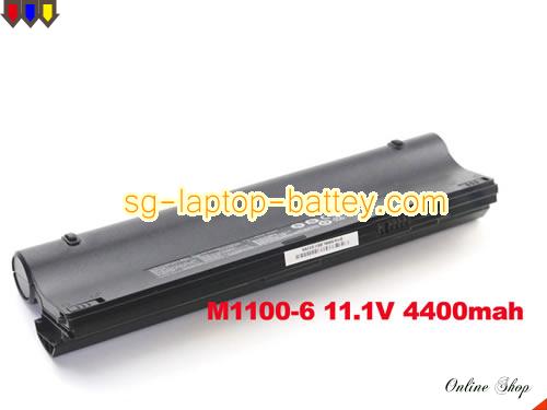 Genuine CLEVO M1100BAT Laptop Battery M1100BAT-6 rechargeable 4400mAh, 48.84Wh Black In Singapore 
