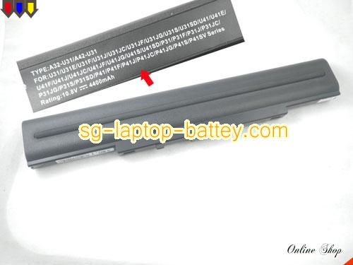 Replacement ASUS A32U31 Laptop Battery A42U31 rechargeable 4400mAh Black In Singapore 
