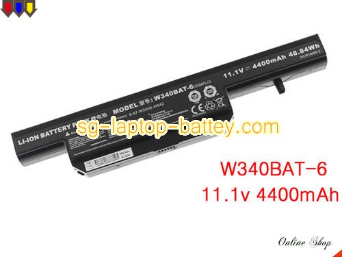 Replacement CLEVO 6-87-W345S-4G4 Laptop Battery 687W345S4W42 rechargeable 4400mAh, 48.84Wh Black In Singapore 