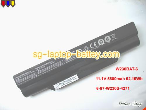 Genuine CLEVO 6-87-W230S-4271 Laptop Battery 3ICR18/65/-2 rechargeable 5600mAh, 62.16Wh Black In Singapore 