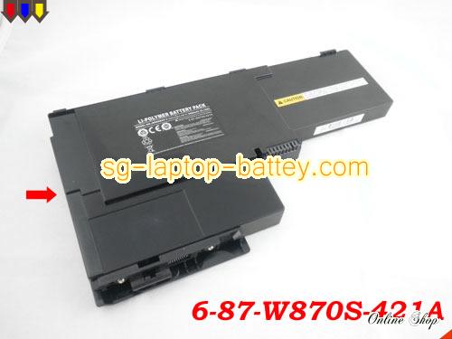 Genuine CLEVO 6-87-W870S-421B Laptop Battery 6-87-W870S-421A rechargeable 3800mAh Black In Singapore 