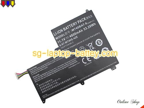 Genuine CLEVO W740BAT-6 Laptop Battery 3ICP7/34/95-2 rechargeable 4800mAh, 53.28Wh Balck In Singapore 