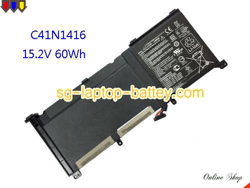 Genuine ASUS C41N1416 Laptop Battery C4lNl416 rechargeable 4400mAh, 60Wh Black In Singapore 