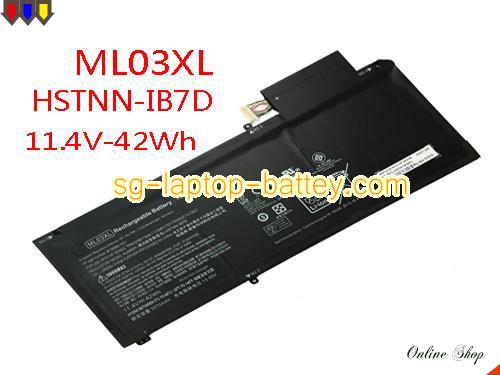 Genuine HP ML03XL Laptop Battery 12-A001DX rechargeable 3570mAh, 42Wh Black In Singapore 