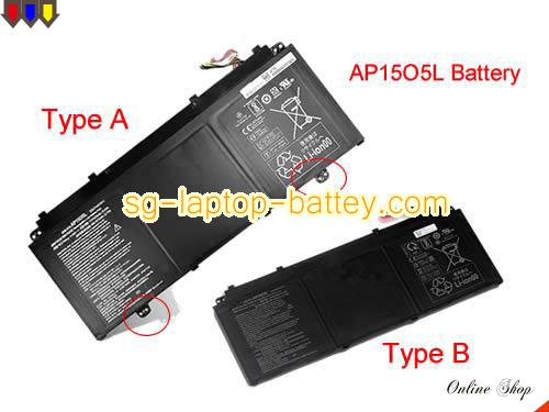 Genuine ACER AP1505L Laptop Battery AP1503K rechargeable 4670mAh, 53.9Wh Black In Singapore 