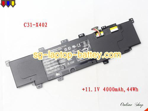 Genuine ASUS C31X402 Laptop Battery C31-X402 rechargeable 4000mAh, 44Wh Black In Singapore 