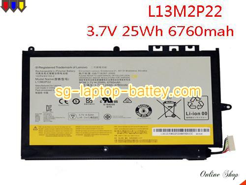 Genuine LENOVO L13N2P21 Laptop Battery L13M2P22 rechargeable 6760mAh, 25Wh Black In Singapore 