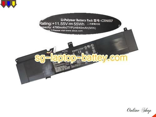 Genuine ASUS C31N1517 Laptop Battery 3ICP7/48/91 rechargeable 4780mAh, 55Wh Black In Singapore 