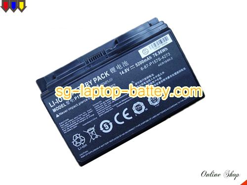 Genuine CLEVO P157SMBAT-8 Laptop Battery 6-87-P157S-4272 rechargeable 5200mAh, 76.96Wh Black In Singapore 