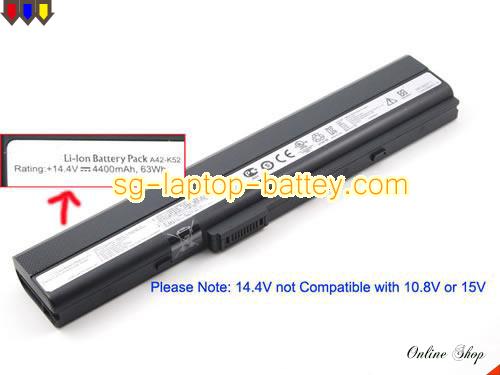 Genuine ASUS A42-K52 Laptop Battery A32-K52 rechargeable 4400mAh, 63Wh Black In Singapore 