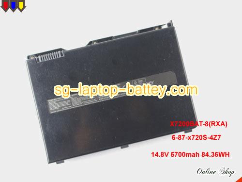 Genuine CLEVO x7200BAT-8(RXA) Laptop Battery X7200BAT-8 rechargeable 5700mAh, 84.36Wh Black In Singapore 