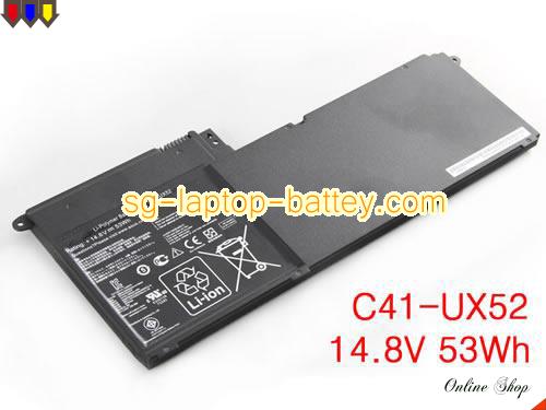 Genuine ASUS C41-UX52 Laptop Battery C41UX52 rechargeable 53Wh Black In Singapore 