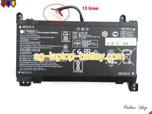 Genuine HP 922976-855 Laptop Battery 922977-855 rechargeable 5973mAh, 86Wh Black In Singapore 