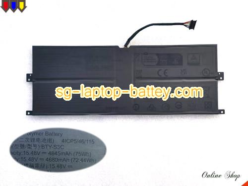 Genuine MSI 4ICP5/46/115 Laptop Computer Battery BTY-S3C rechargeable 4845mAh, 75Wh  In Singapore 