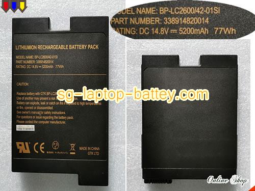 Genuine GETAC BPLC26004201SI Laptop Battery 338914820014 rechargeable 5200mAh, 77Wh Black In Singapore 