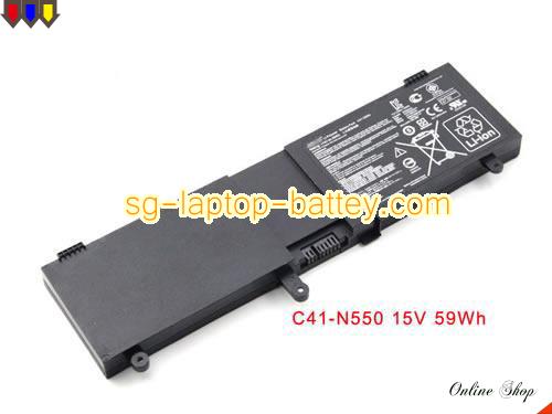 Genuine ASUS C41N550 Laptop Battery C41-N550 rechargeable 4000mAh, 59Wh Black In Singapore 